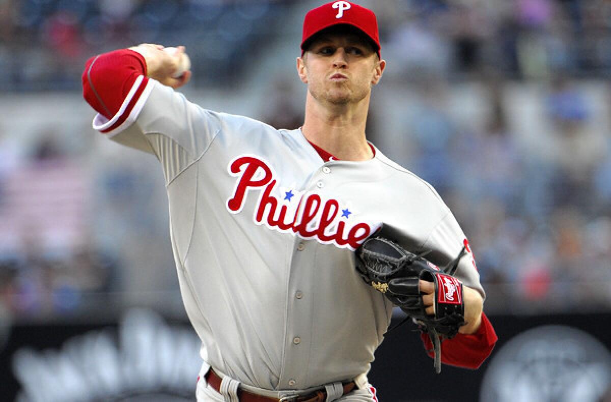 Phillies right-hander Kyle Kendrick works against the Padres in his last start.