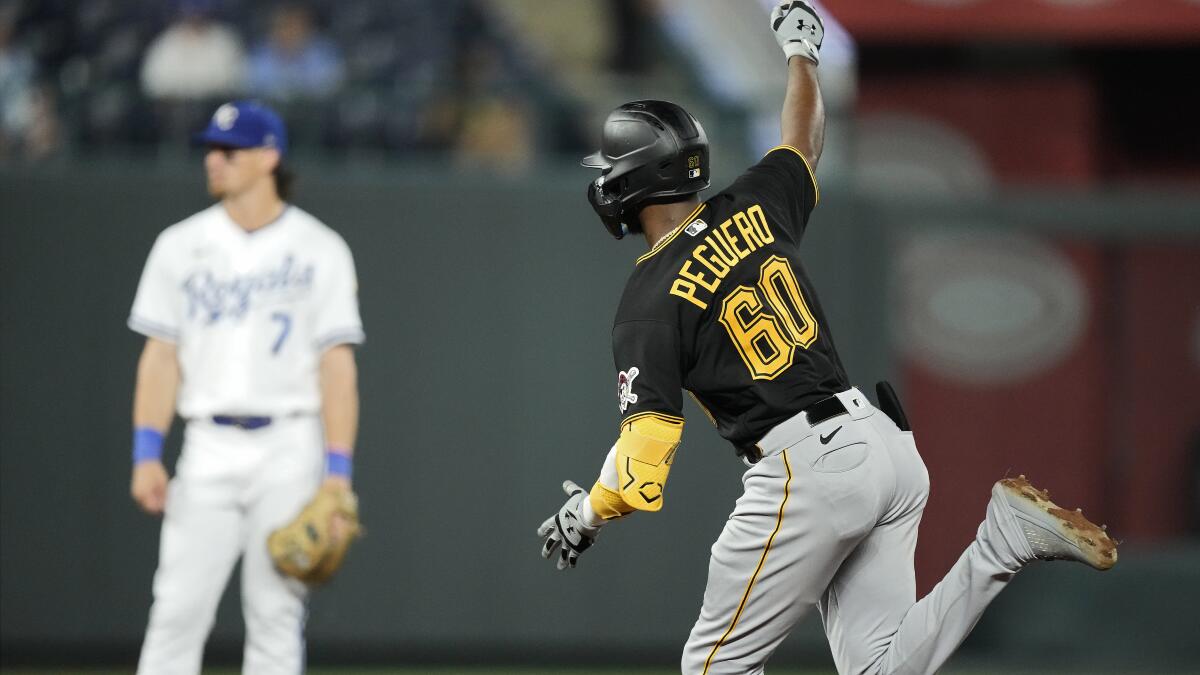 Ke'Bryan Hayes Pittsburgh Pirates Unsigned Two-Run Home Run Photograph