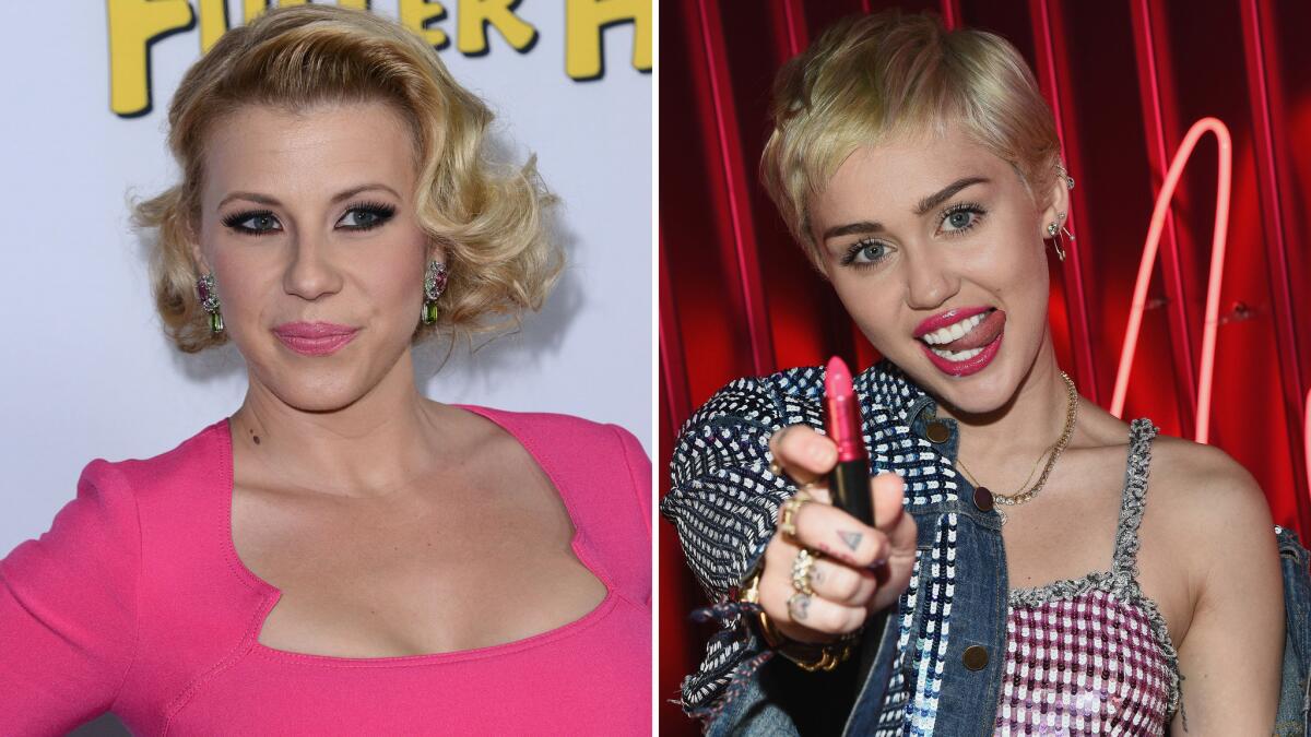 Actress Jodie Sweetin, left, on Tuesday responded to the party pic that singer Miley Cyrus posted of her.