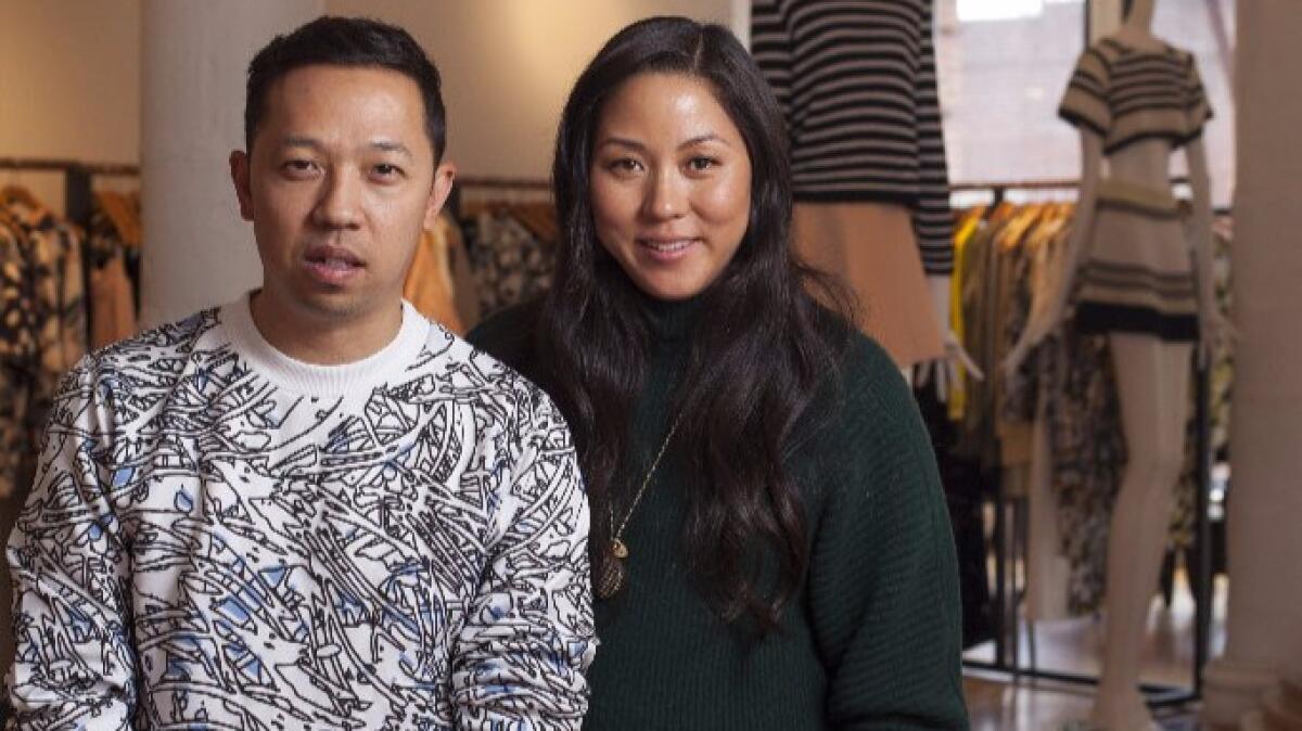 Designers Humberto Leon and Carol Lim, seen in a 2013 photo at Opening Ceremony's offices in New York, are collaborating with Esprit.