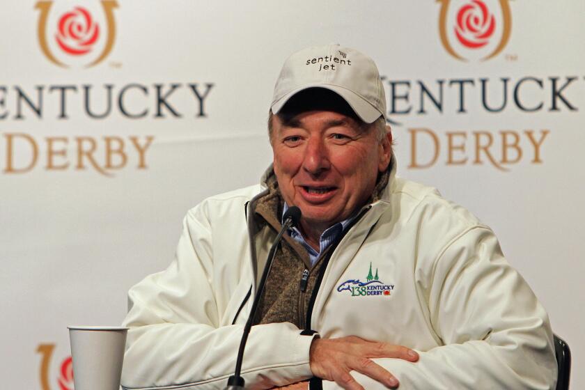 Paul Reddam, owner of Kentucky Derby favorite Nyquist, speaks during a news conference at Churchill Downs on Thursday.
