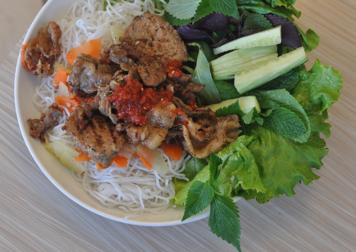 Bun cha ha noi at Pho Ngoon in San Gabriel.