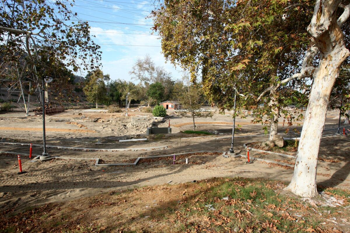 Renovations continue at Johnny Carson Park in Burbank on Thursday, Sept. 10, 2015. The park is scheduled to reopen in early 2016.