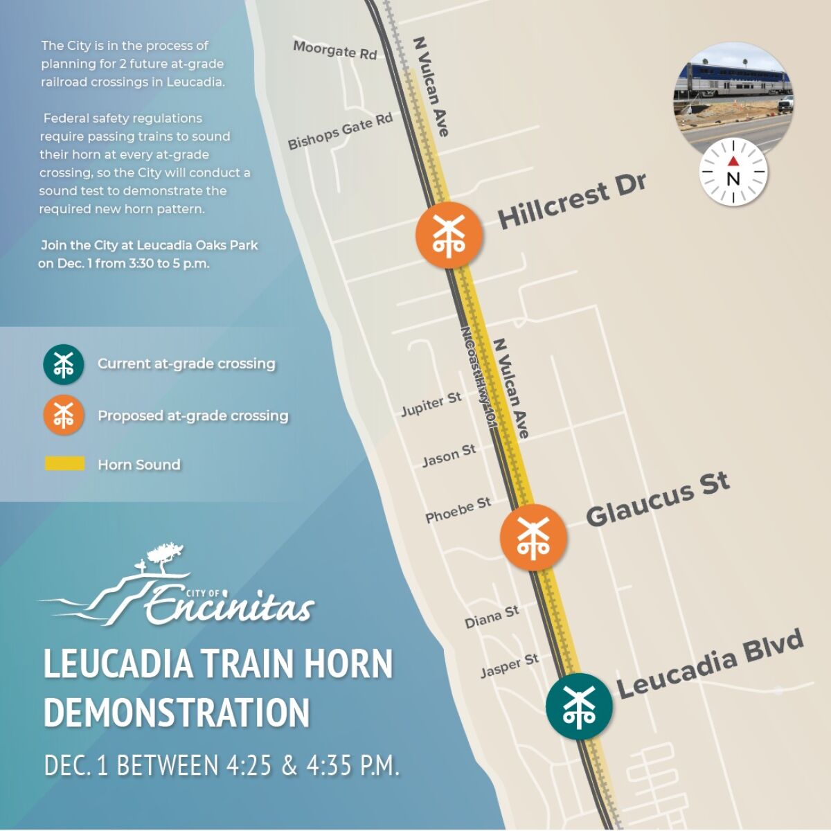 A train horn demonstration will be held on Dec. 1.