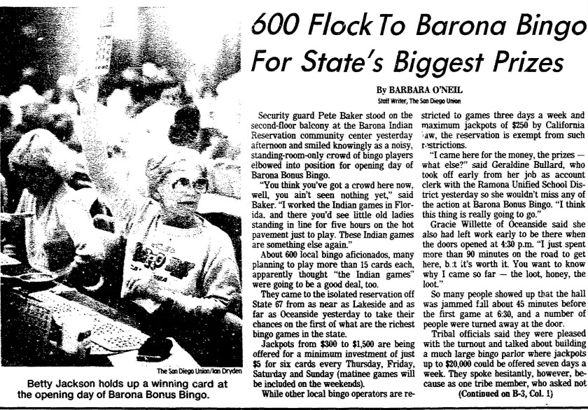 Barona Bingo Schedule Barona Bingo Schedule