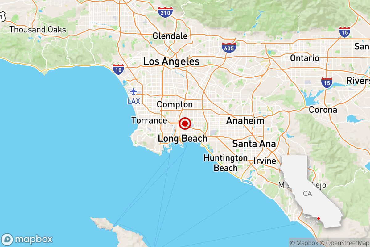 A magnitude 2.6 earthquake was reported Wednesday evening at 7:15 p.m.  in Long Beach