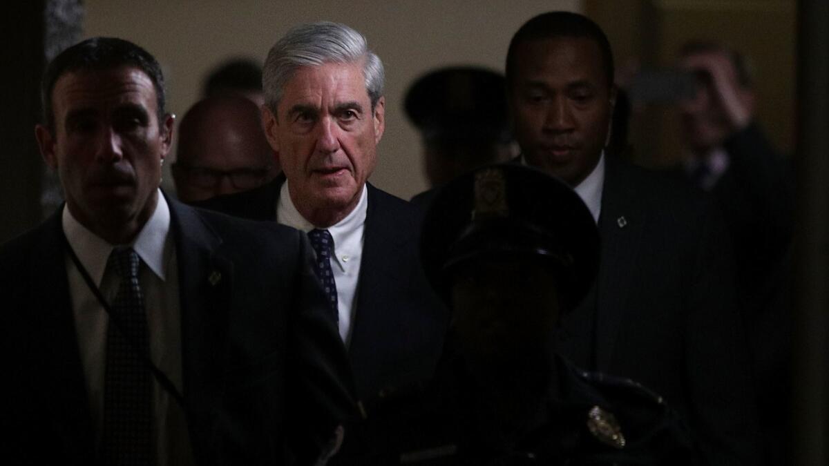 Special counsel Robert Mueller III leaves a closed meeting with members of the Senate Judiciary Committee June 21, 2017 in Washington, D.C.