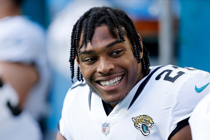 MIAMI, FL - DECEMBER 23: Jalen Ramsey #20 of the Jacksonville Jaguars in action against the Miami Dolphins at Hard Rock Stadium on December 23, 2018 in Miami, Florida. (Photo by Michael Reaves/Getty Images)