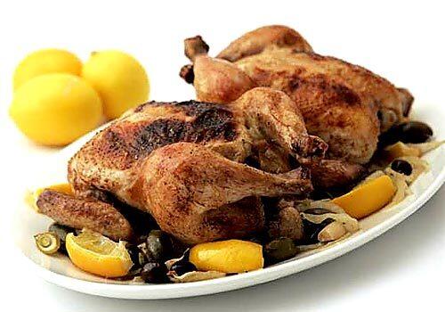 Make roasted Cornish game hens with Meyer lemons, olives and fennel.