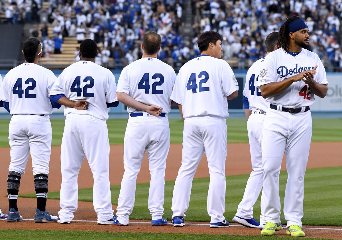 Now honoring No. 42: Jackie Robinson Day in majors - The San Diego  Union-Tribune