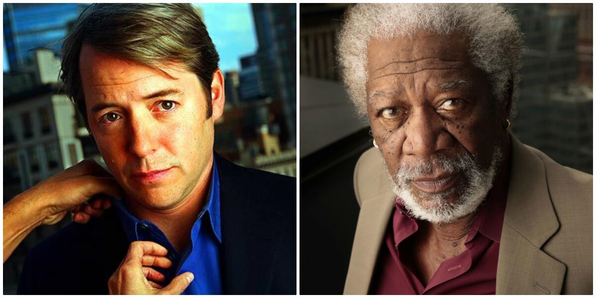 Matthew Broderick, left, and Morgan Freeman