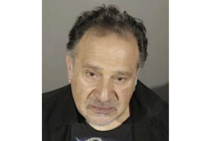 Booking photo of Art Leon Berian, 63, who was charged by the Los Angeles County District Attorney with three counts of using an explosive device to destroy property. He was arraigned Monday, and his bail was set at $1.5 million.