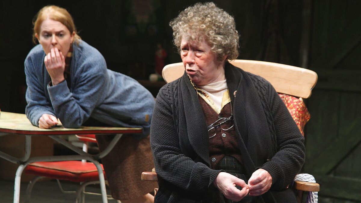 Marie Mullen as Mag, foreground, and Aisling O'Sullivan as Maureen in Martin McDonagh's "The Beauty Queen of Leenane."
