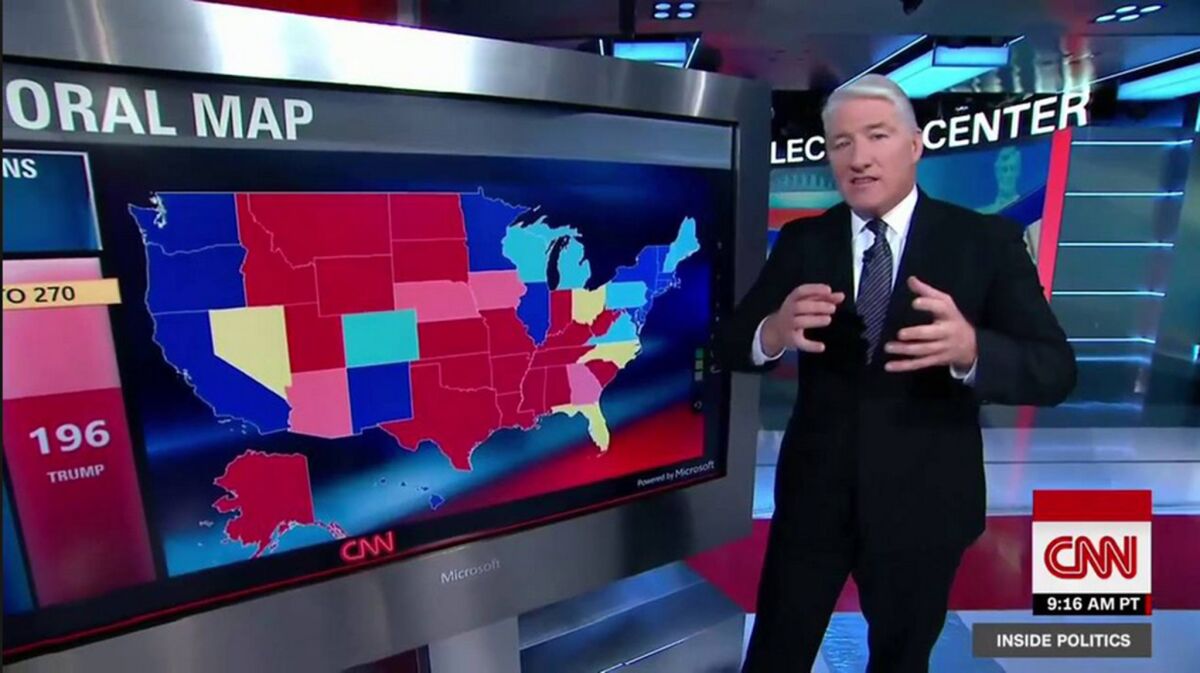 John King in the CNN newsroom going over the electoral map for the 2016 presidential election. (CNN)