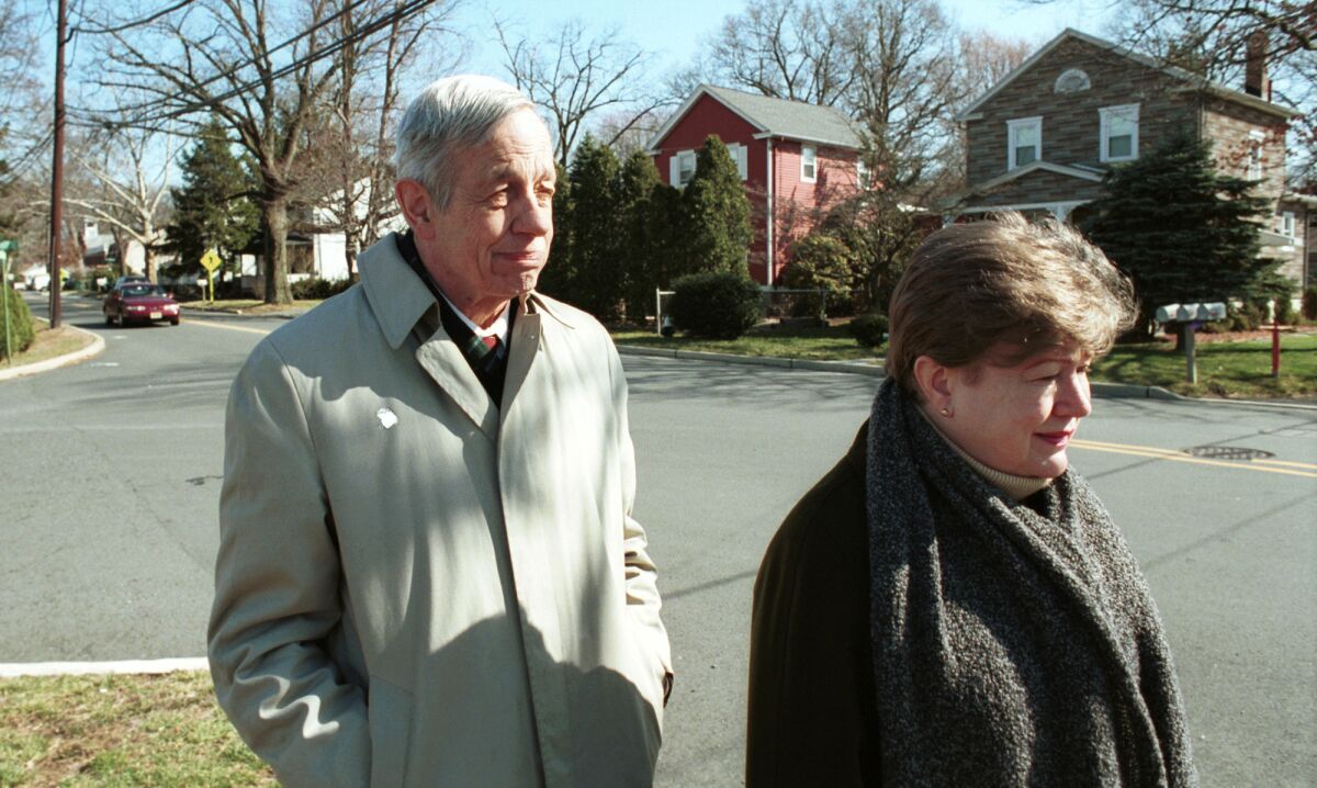 Nobel Prize-winning mathematician John Nash and his wife, Alicia, shown in 2002, were killed in a taxi crash on the New Jersey Turnpike on Saturday, police say.