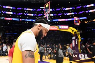 Los Angeles, California May 23, 2023-Lakers Antony Davis walks off the court after being swept by the Denver Nuggets.