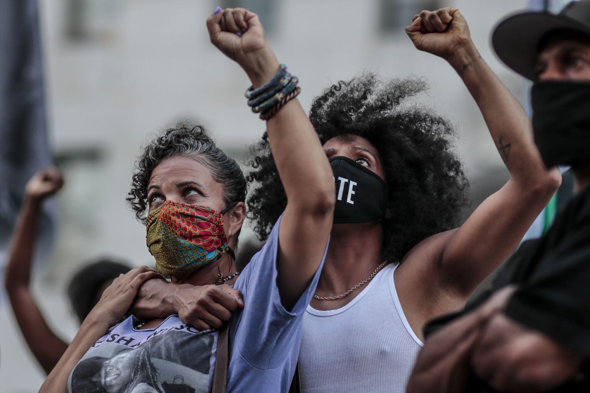  Black Lives Matter Los Angeles co-founder Melina Abdullah, left, and Janaya Khan.