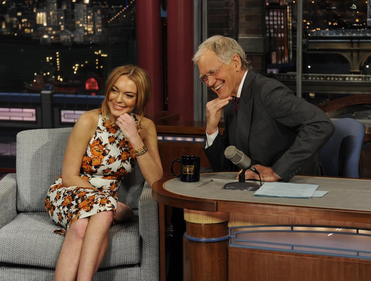 Lindsay Lohan talks to David Letterman about her upcoming trip to rehab during the "Late Show with David Letterman."