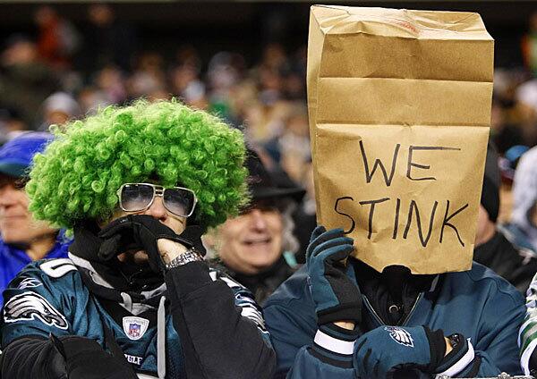 Philadelphia Eagles fans sum up the team's 2012 season while watching yet another loss, this time to the Carolina Panthers.