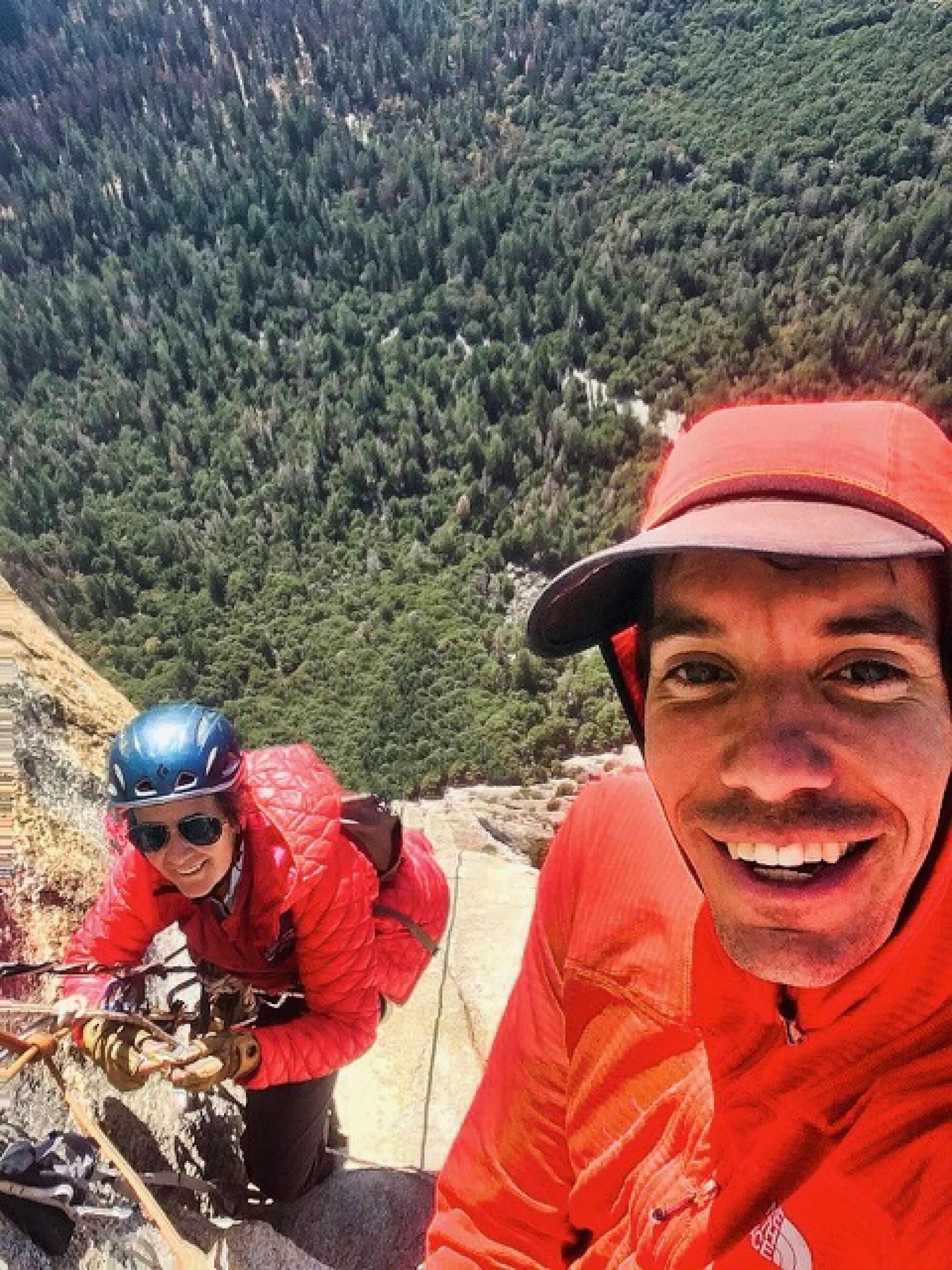 Dierdre Wolownick with her son, Alex Honnold, climbing  El Capitan   in 2017.