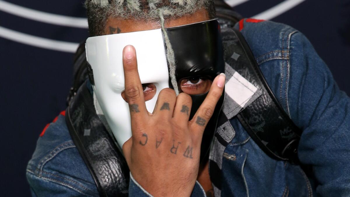 XXXTentacion attends the BET Hip Hop Awards 2017 at The Fillmore Miami Beach at the Jackie Gleason Theater on October 6, 2017 in Miami Beach, Florida.