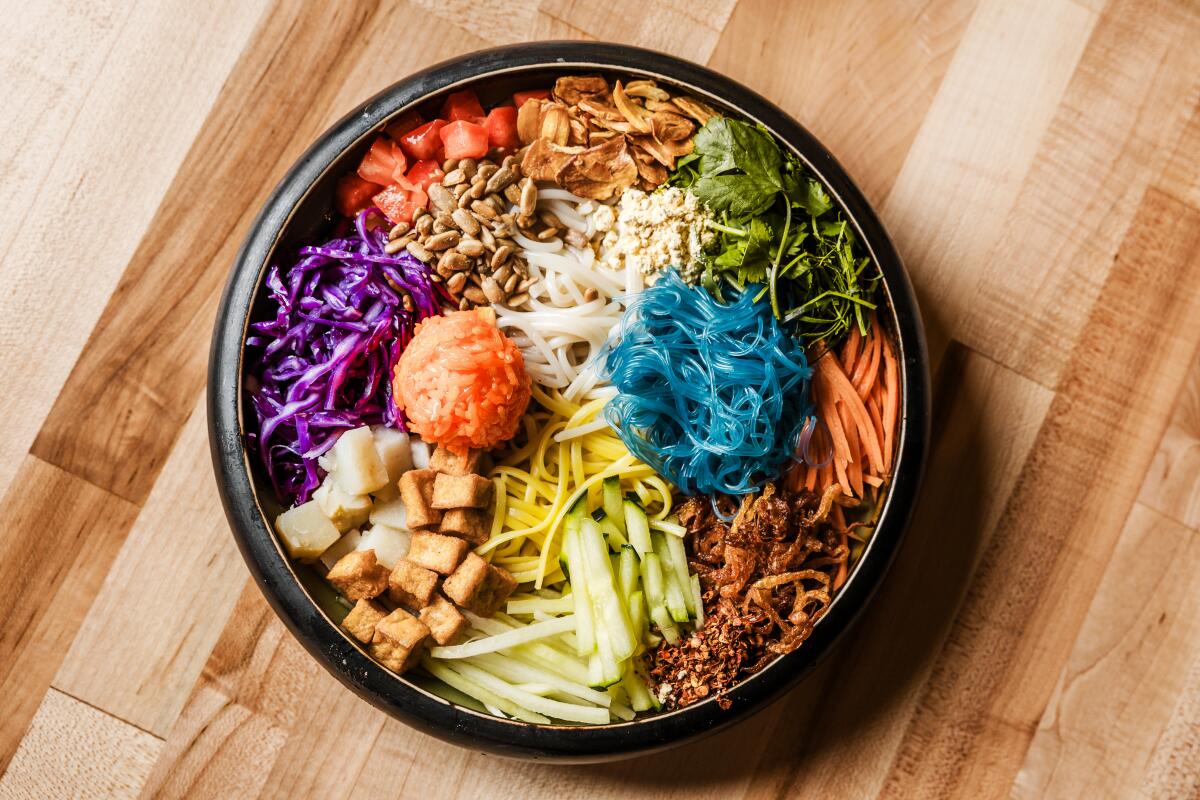 San Francisco, CA - May 20: Rainbow Salad at Mandalay Restaurant on Wednesday, May 21, 2025 in San Francisco, CA. (Carolyn Fong / For The Times)
