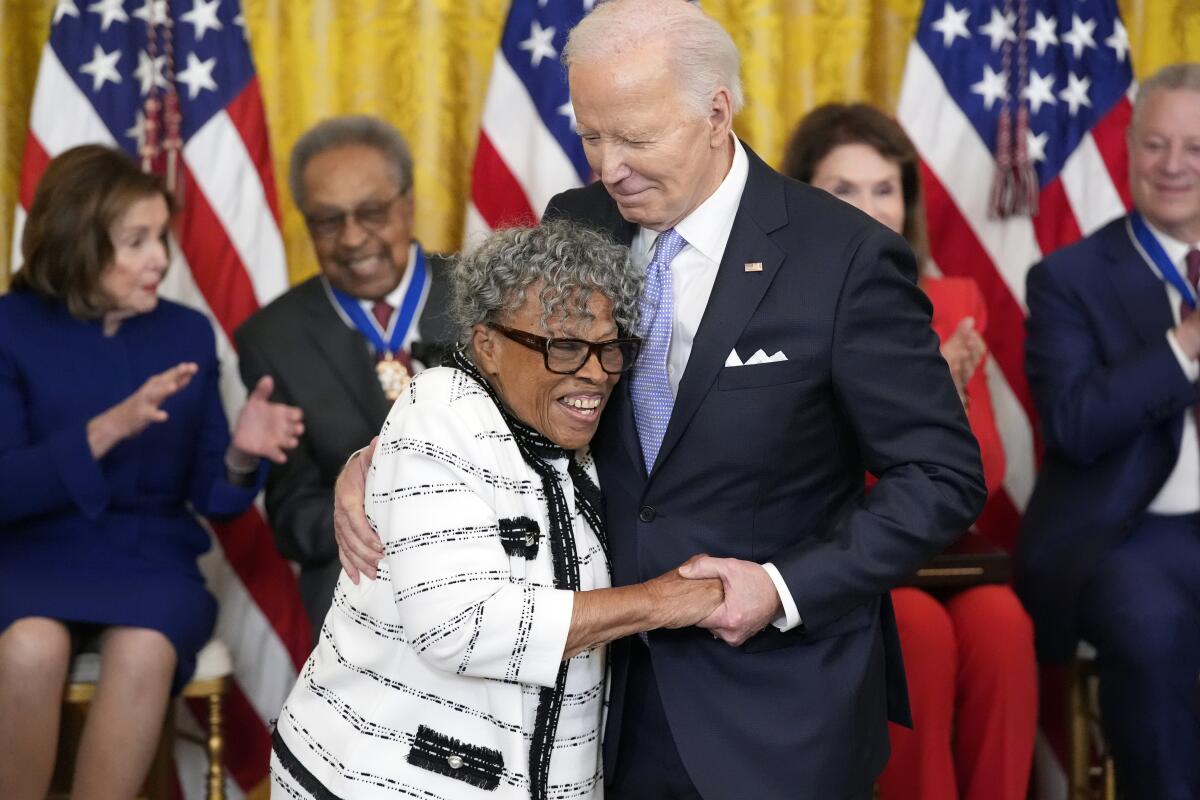 President Biden hugs Opal Lee 