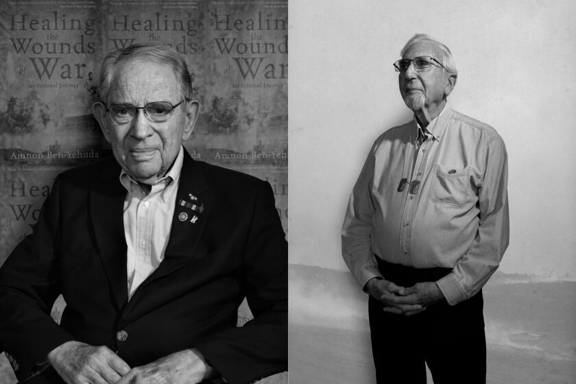 Belmont Village La Jolla residents and military veterans Amnon Ben-Yehuda (left) and David Sobo