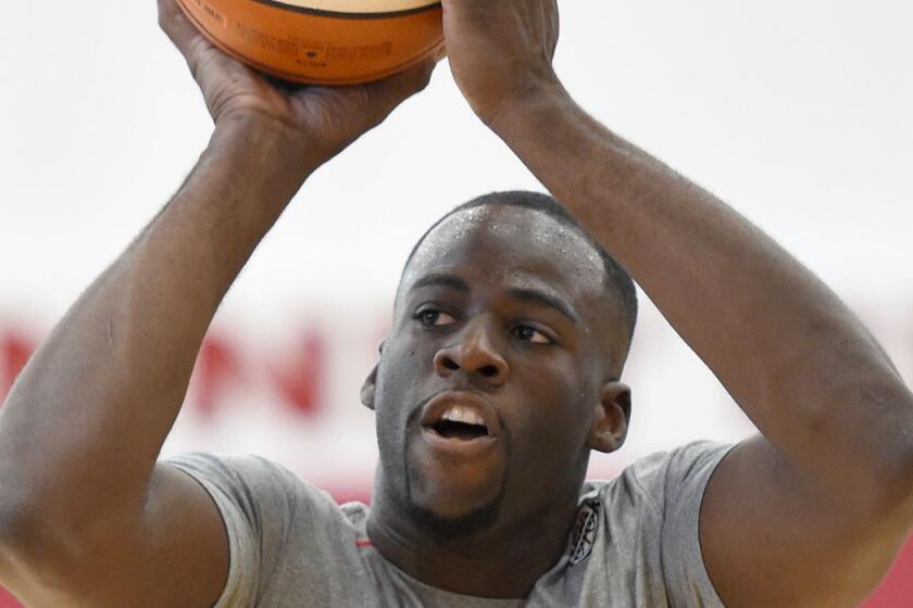 Draymond Green practices with the U.S. men's basketball team Thursday in Las Vegas.