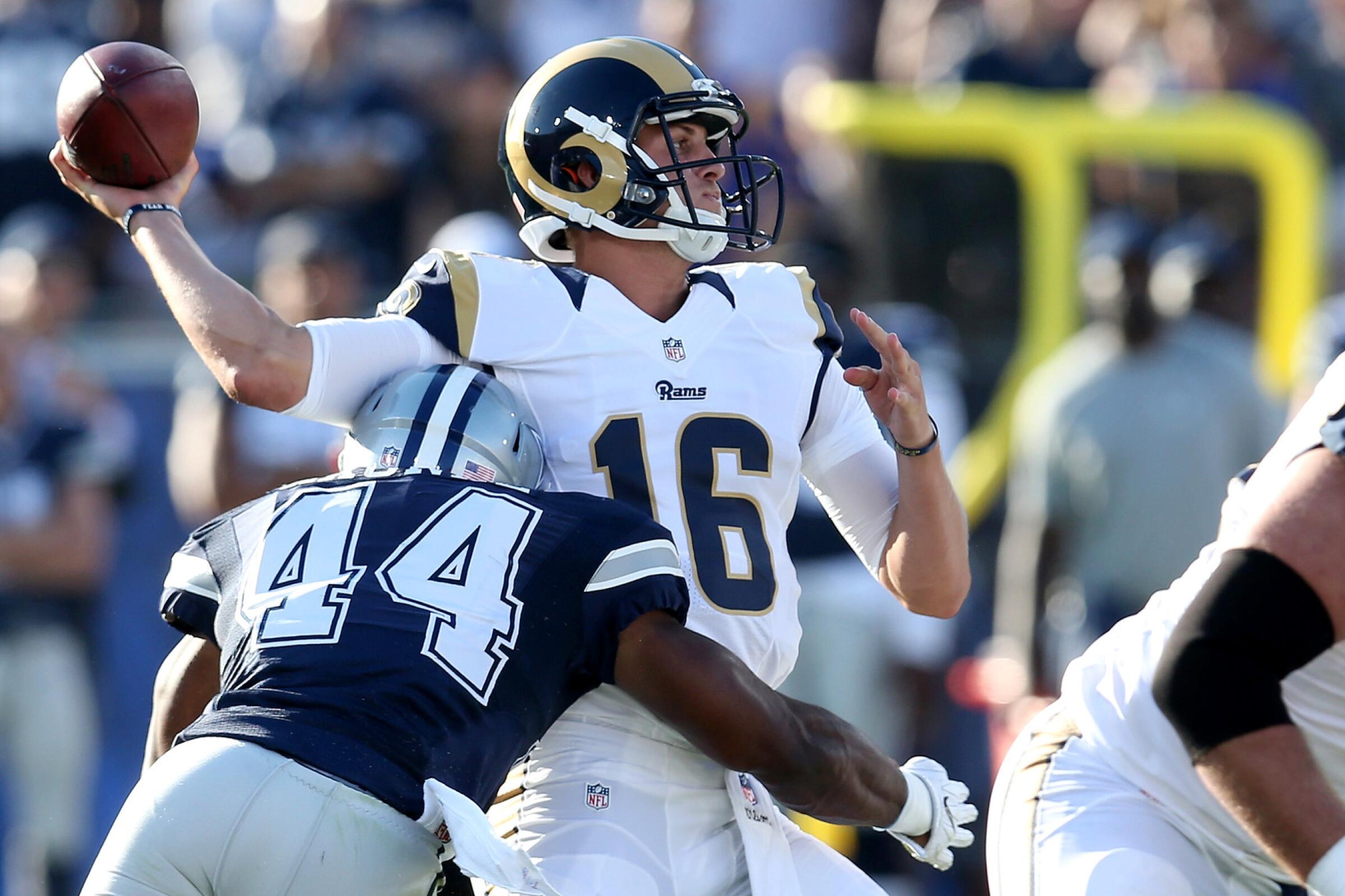 Jared Goff and the Rams play host to the Dallas Cowboys on Sept. 13.
