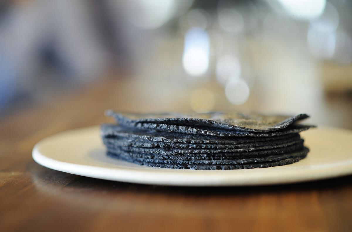 The blue corn tortillas at Taco Maria are one reason why the Costa Mesa restaurant is No. 2 on Jonathan Gold’s 2015 list of 101 best restaurants.