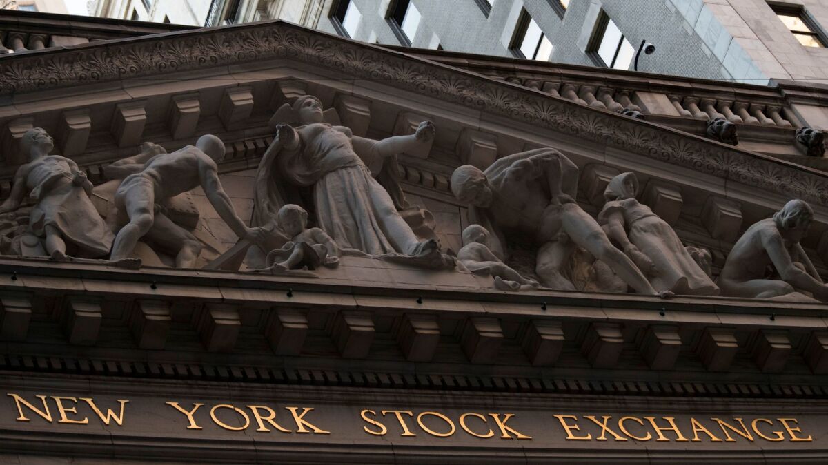 More stocks fell than rose on the New York Stock Exchange, above.