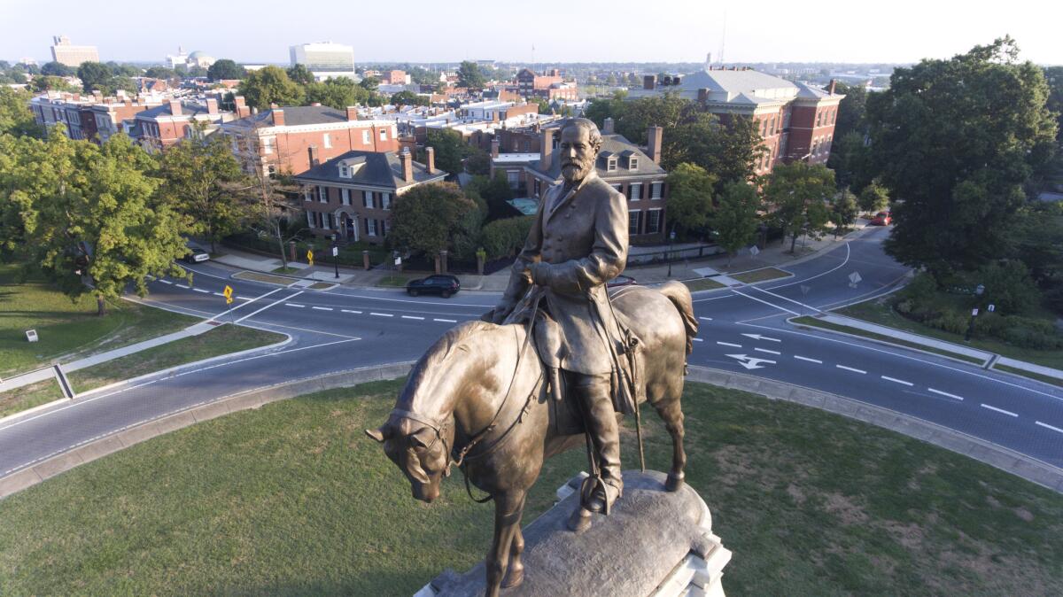 The Robert E. Lee monument in Richmond, Va.
