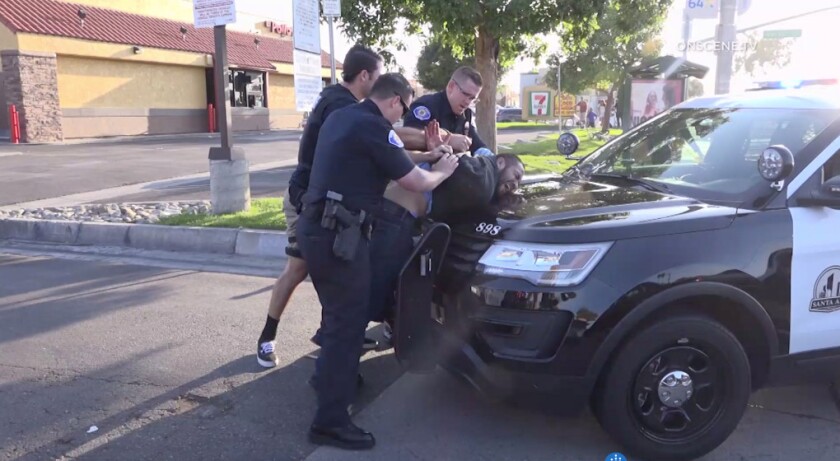 Police arrest a man