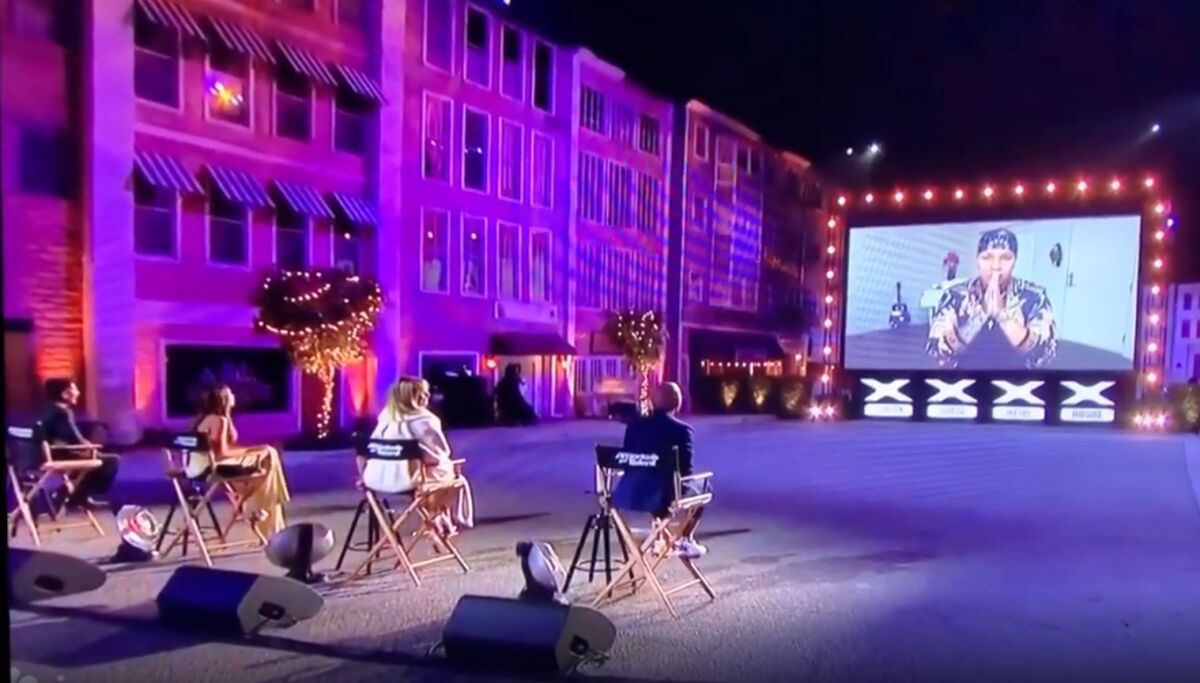NBC's "America's Got Talent" judges greet Celina Graves on video.