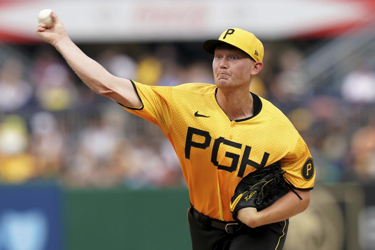 Pittsburgh Pirates starting pitcher Mitch Keller delivers against the Philadelphia Phillies on Friday.