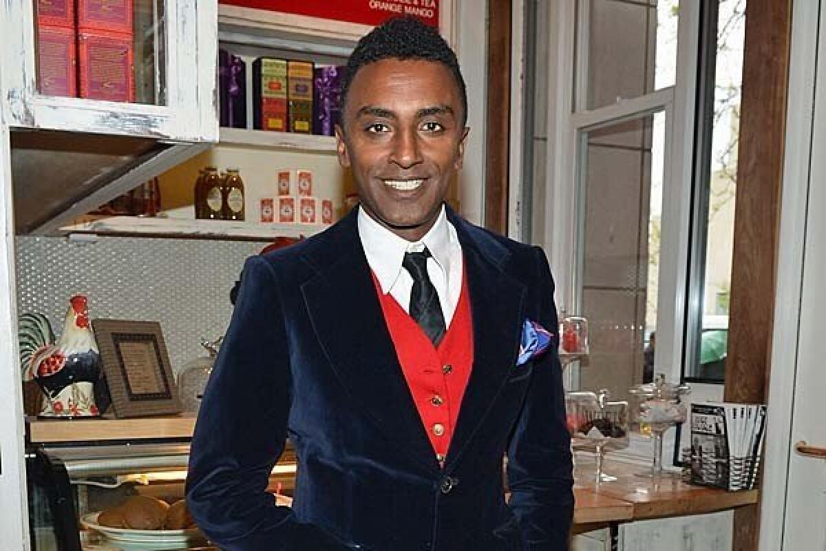 NEW YORK, NY - MAY 08: Chef Marcus Samuelsson poses at a luncheon for the Royal Family Of Sweden at Red Rooster Restaurant in Harlem on May 8, 2013 in New York City.