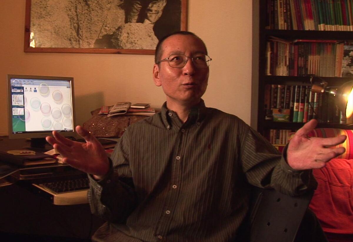 A screen grab taken from video recorded on Dec. 6, 2008, two days before Liu Xiaobo was detained by Chinese authorities.