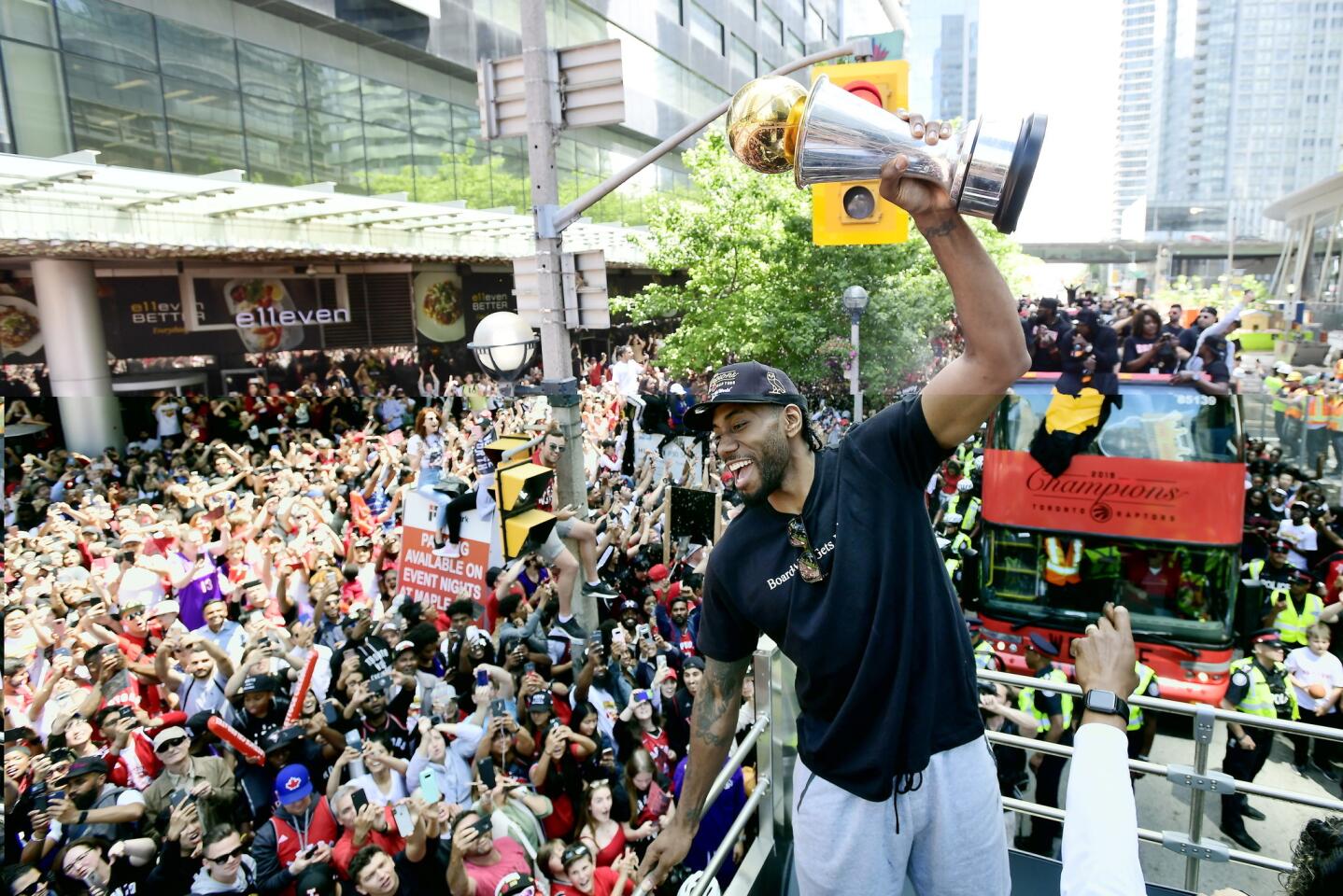 APphoto_Raptors Parade Basketball