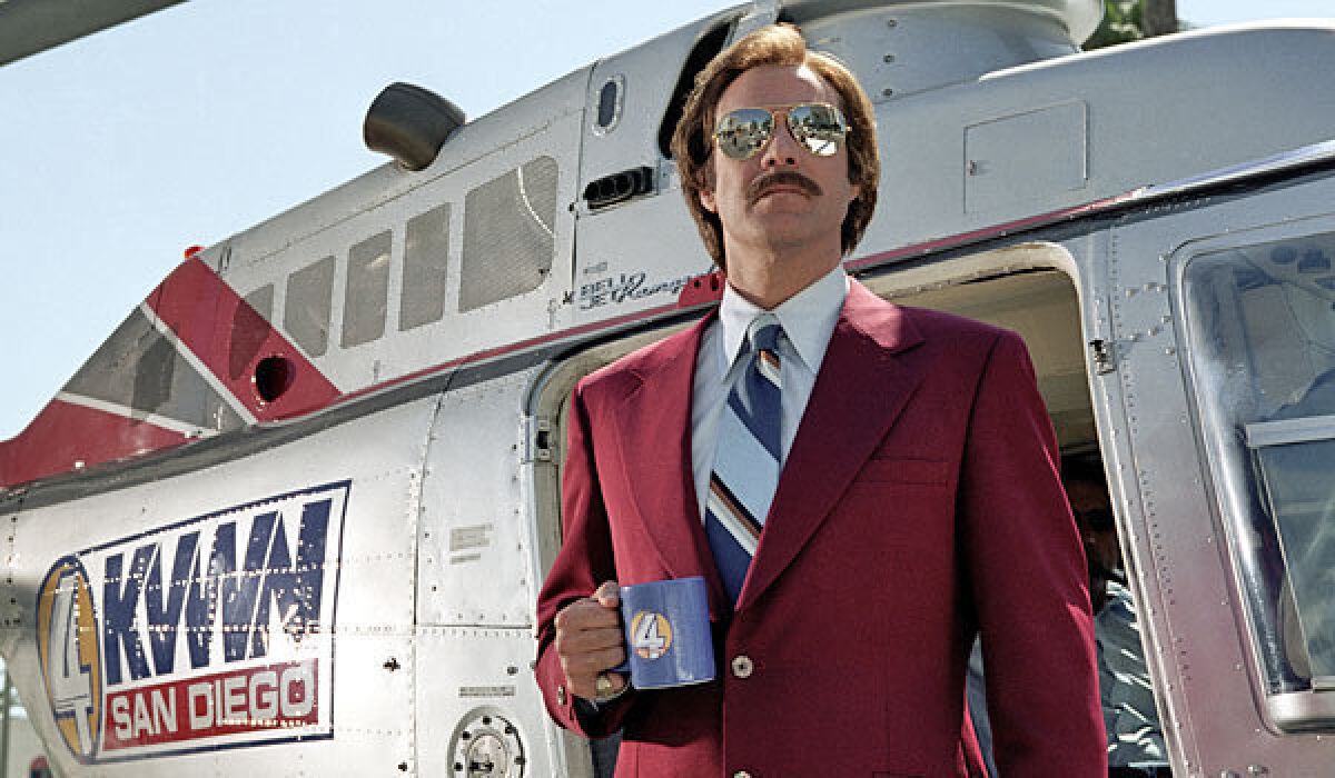 Actor Will Ferrell is shown here as San Diego TV newscaster Ron Burgundy in the hit comedy movie, "Anchorman."