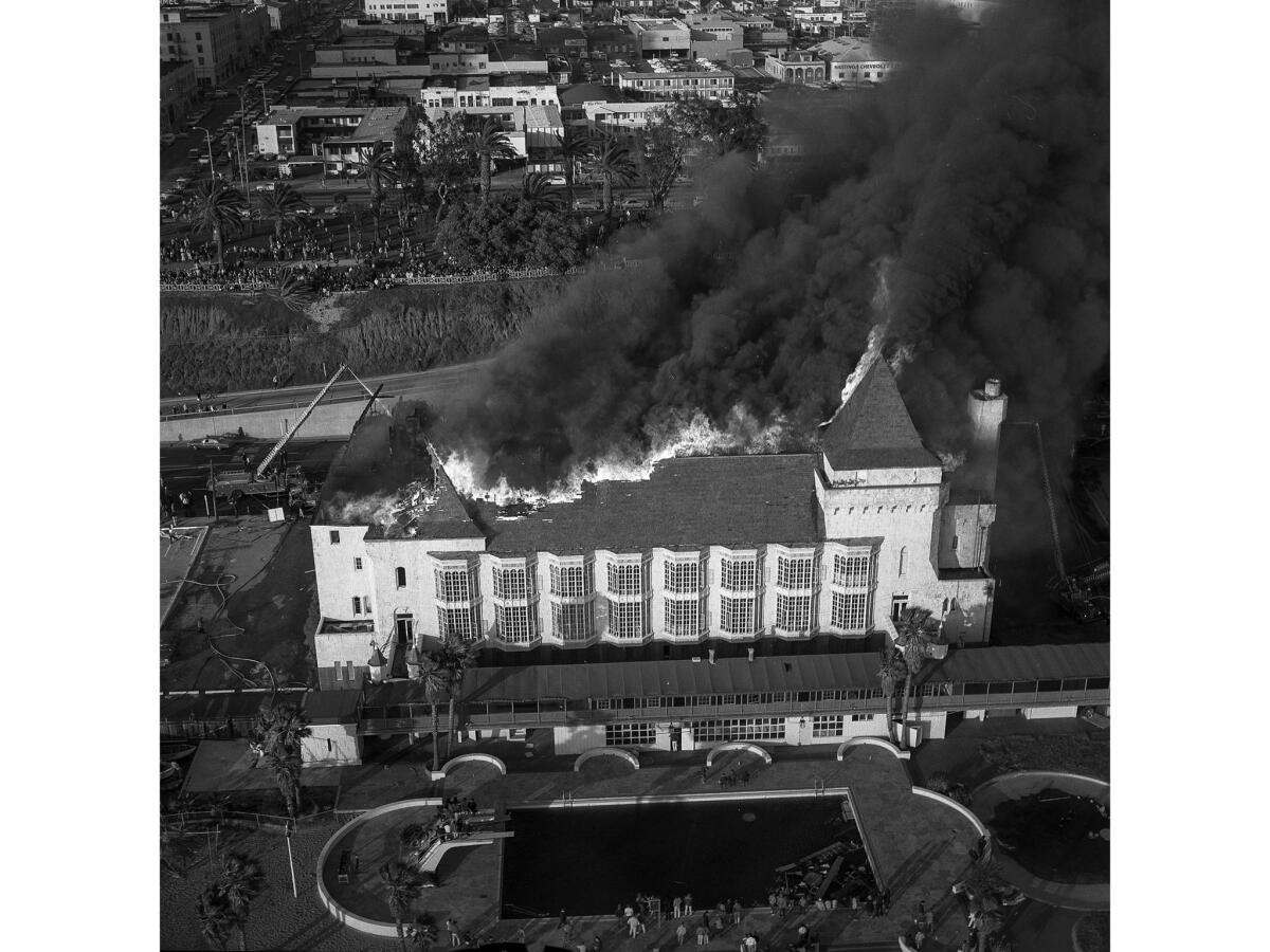 April 5, 1964: The Deauville Beach Club on Pacific Coast Highway in Santa Monica goes up in flames set by an arsonist.