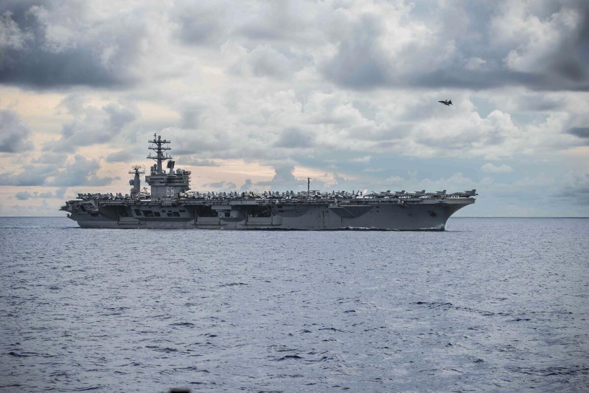 The Nimitz aircraft carrier sailed in the South China Sea in early July in what China called a provocative show of force.