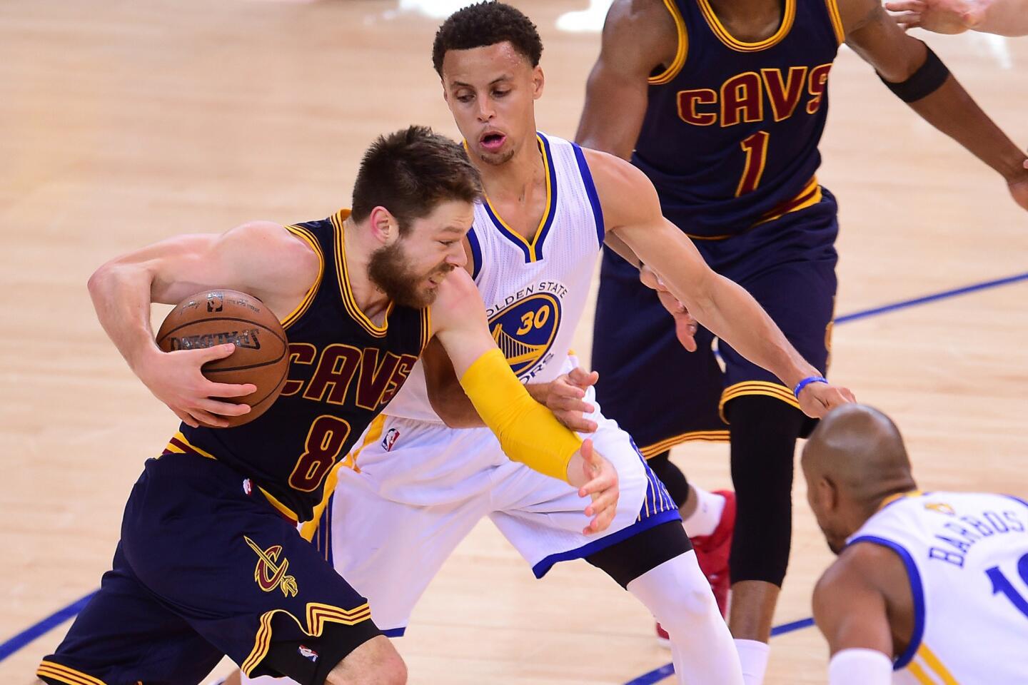 Matthew Dellavedova, Stephen Curry, Leandro Barbosa