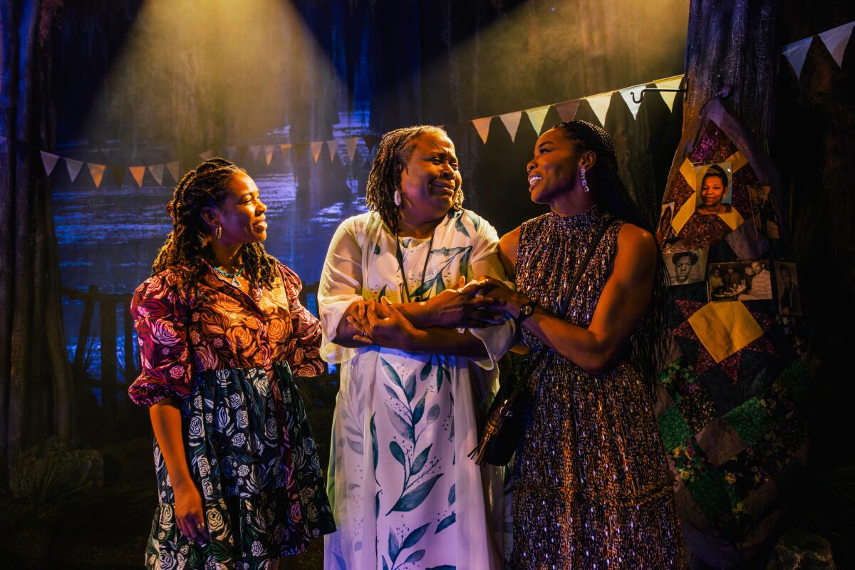 Angela Lewis, Kimberly Scott and Brandee Evans in "Black Cypress Bayou" at Geffen Playhouse.