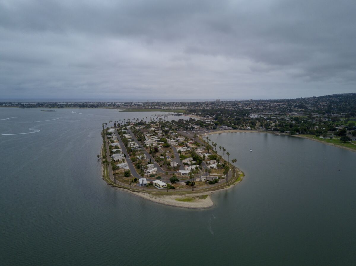 De Anza Cove is part of northeast Mission Bay.