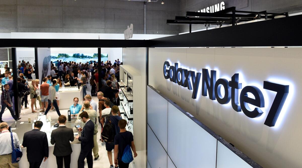 Samsung told consumers to immediately stop using the new Galaxy Note 7 on Saturday.