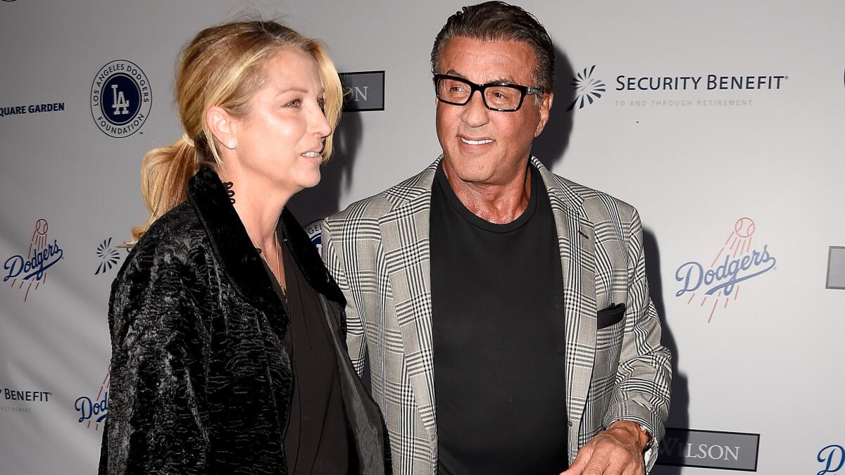 Among those attending the Los Angeles Dodgers Foundation's Blue Diamond Gala was Sylvester Stallone.