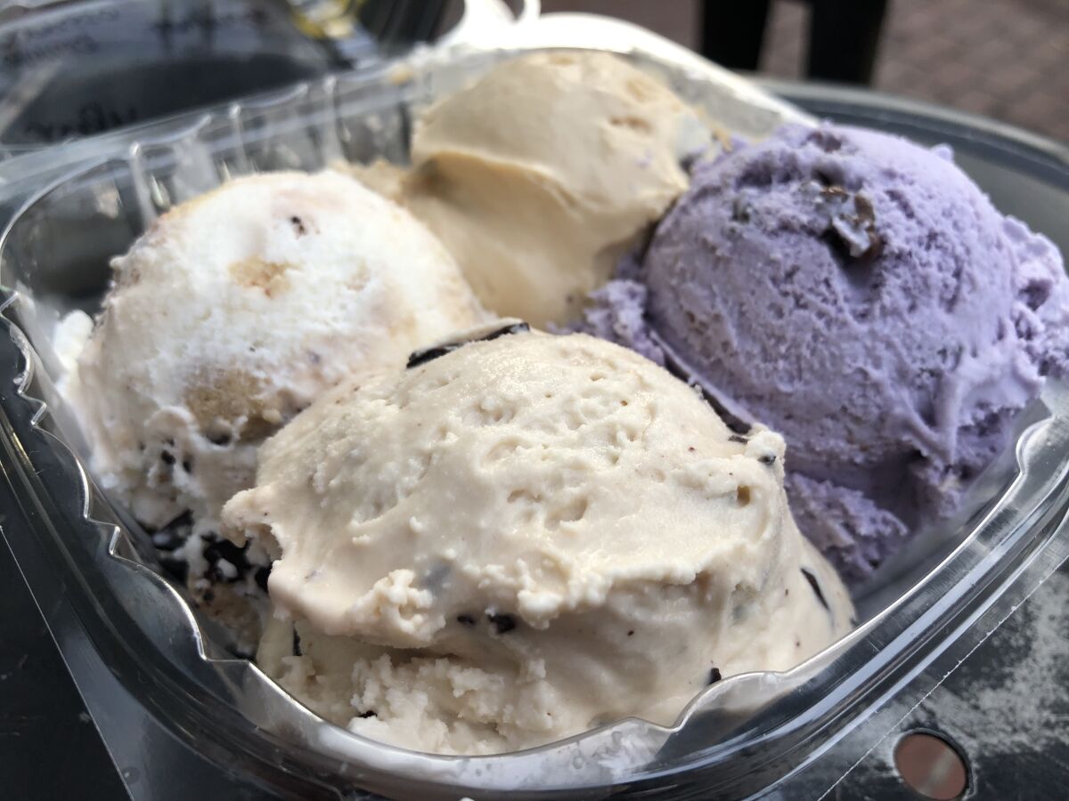 The four-flavor flight from Cali Cream Homemade Ice Cream