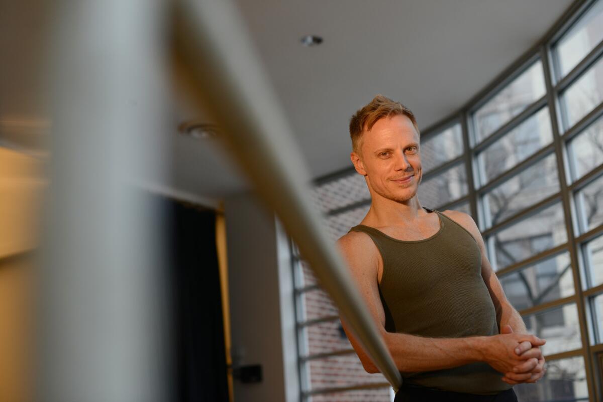 Michael Trusnovec, senior dancer at the Paul Taylor Dance Company, at the studio in Manhattan, NY.
