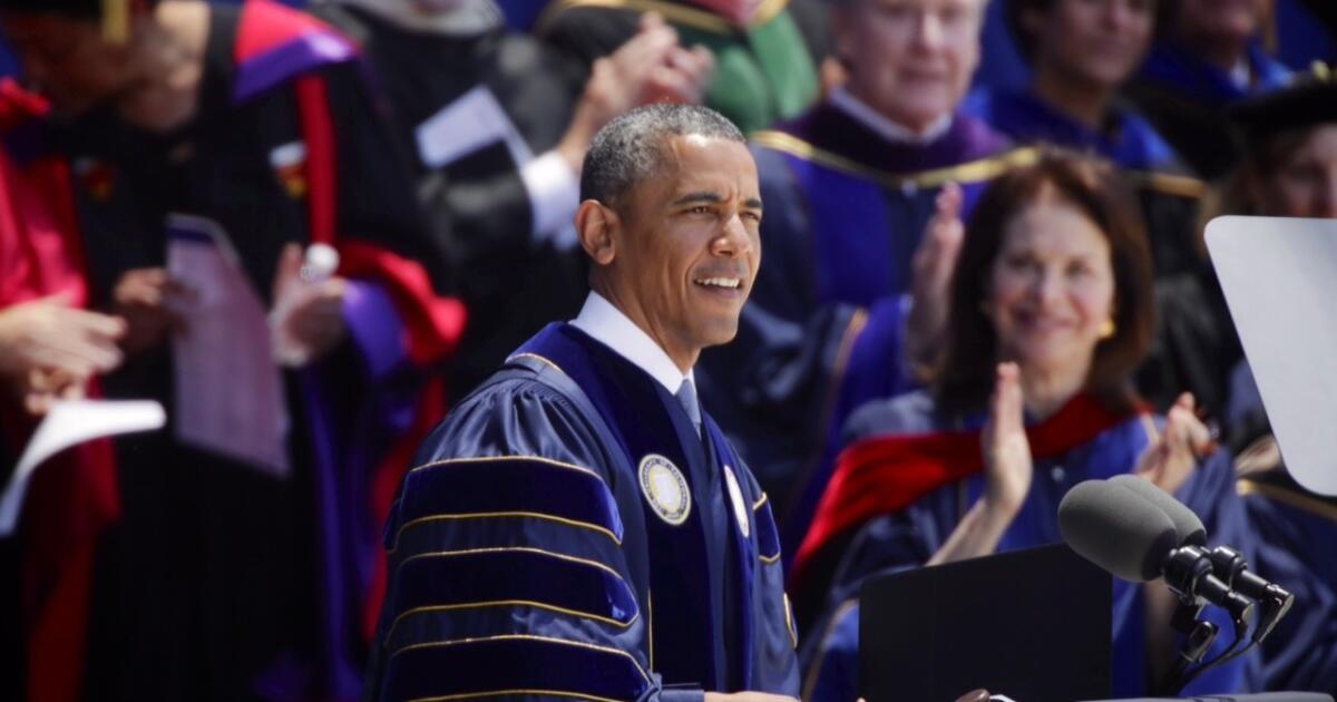 Barack Obama commencement speech How to watch his talks today Los